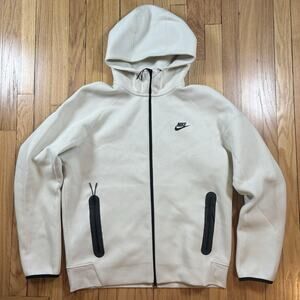 Nike Tech Fleece Hoodie Mens Size Large Coconut Milk Full Zip Windrunner Jacket
